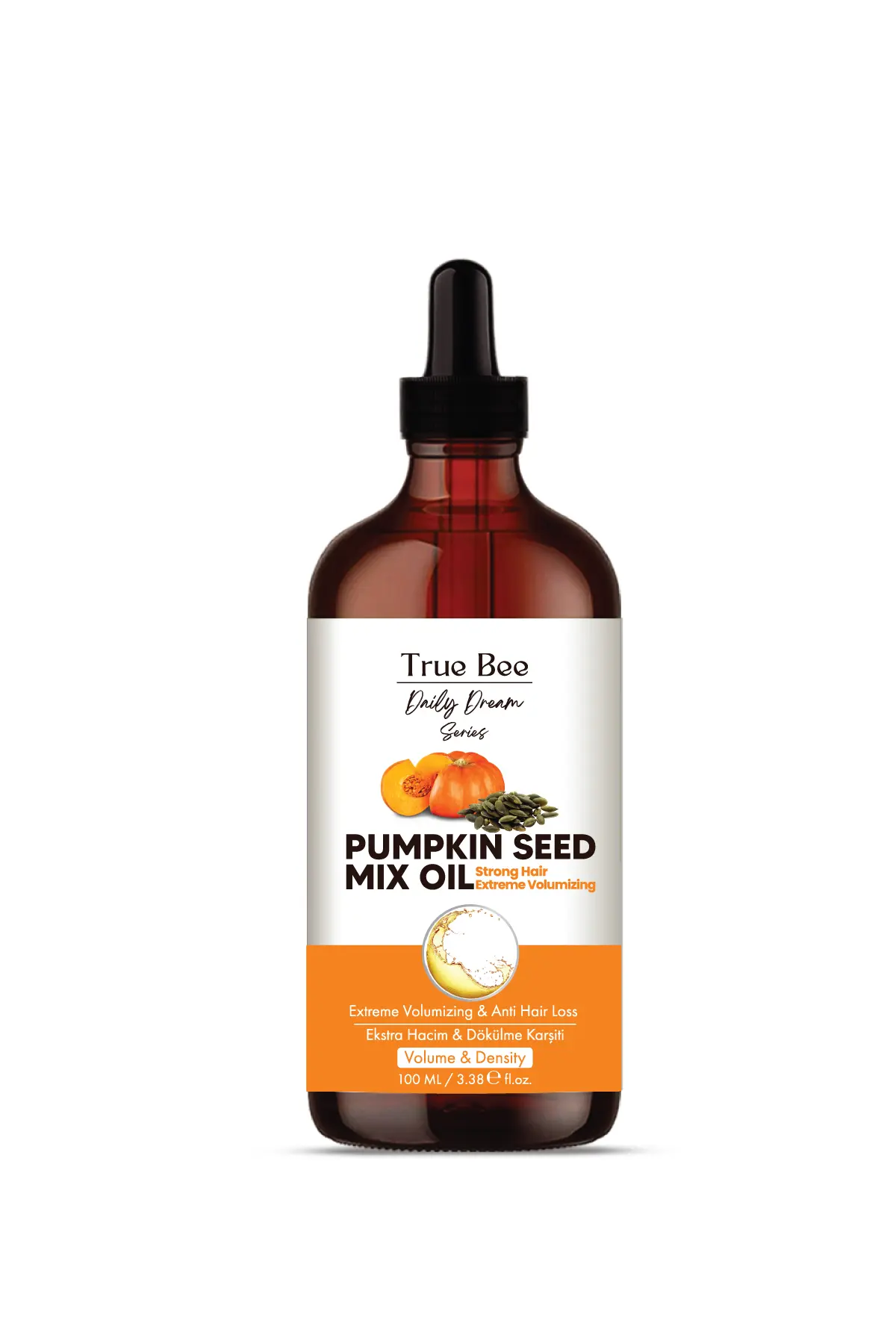 DAİLY DREAM CARE - True Bee - Daily Dream Care Series - 100 ML Pumpkin Seed Kompleks Yağ ( Saç Kökü Güçlendirme - Dökülme Karşıtı ) %100 Doğal Soğuk Sıkım