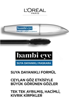 Bambi Eye Ceylan Göz Etkili Suya Dayanıklı Maskara - Siyah 30178625 - Thumbnail