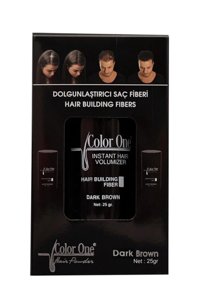 Color One Dolgunlaştırıcı Saç Fiberi Koyu Kahve Hair Building Fibers Dark Brown 25gr