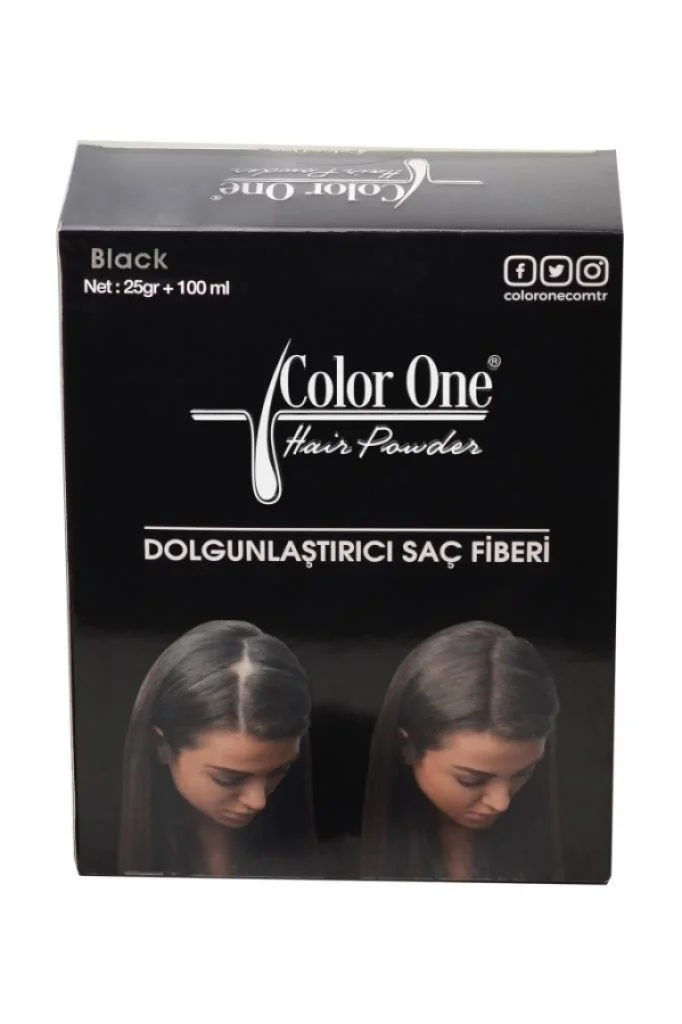 Color One - Color One Dolgunlaştırıcı Siyah Saç Fiberi Hair Powder Black 25 g +100 ml
