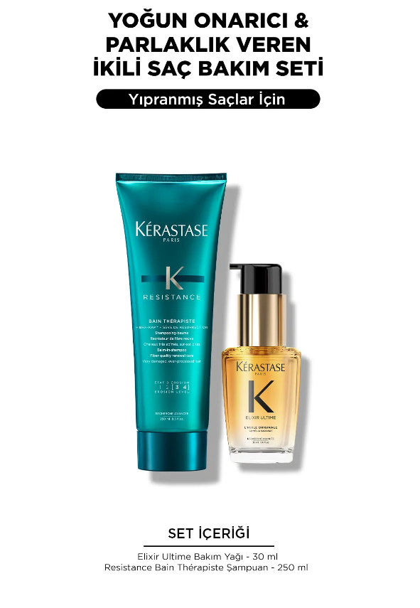 Kerastase - Kerastase Elixir & Resistance Onarıcı & Parlaklık Veren İkili Saç Bakım Seti