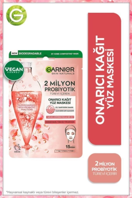 Garnier 2 Milyon Probiyotik Türevi İçeren Onarıcı Kağıt Yüz Maskesi