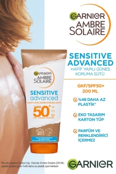 Garnier Ambre Solaire Sensitive Advanced Koruyucu Süt GKF50+ - Thumbnail