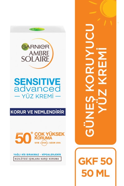 Garnier Ambre Solaire Sensitive Advanced Koruyucu Yüz Kremi GKF50+ 50ML