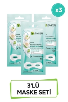 Garnier - Garnier Göz Altı Torbalarına Karşı Kağıt Göz Maskesi Hindistan Cevizi Suyu 3'lü Set 