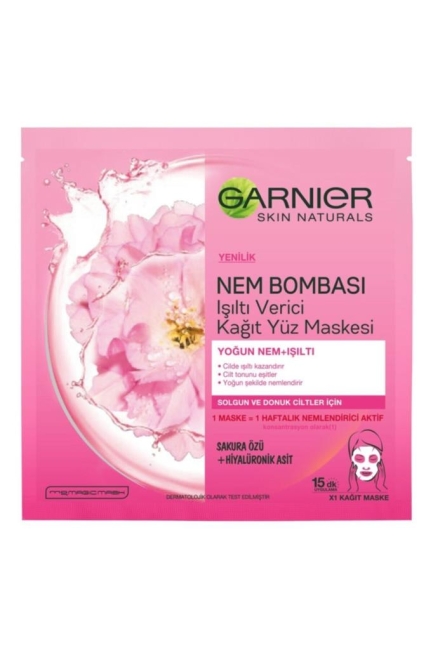 Garnier Nem Bombası Işıltı Verici Kağıt Yüz Maskesi