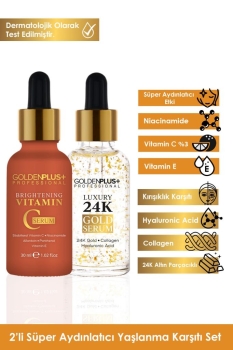 GoldenPlus 24k Gold Luxury Serum 30ml & C Vitamini Serum 30ml - Thumbnail