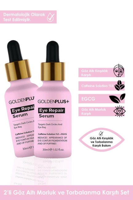 GoldenPlus Göz Altı Torbalanma Ve Morluk Karşıtı Göz Çevresi Aydınlatıcı Serum 30ml 2'li Set