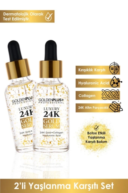 GoldenPlus Yaşlanma Ve Kırışıklık Karşıtı Altın Parçacıklı Serum 30ml 2'li Set