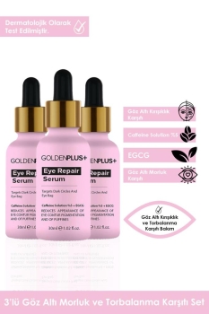 GoldenPlus - GoldenPlus Göz Altı Torbalanma Ve Morluk Karşıtı Göz Çevresi Aydınlatıcı Serum 30ml 3'lü Set