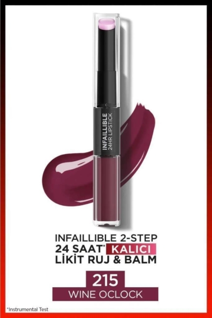 Infaillible 2-step 24 Saat Kalıcı Likit Ruj & Balm - 215 Wine Oclock