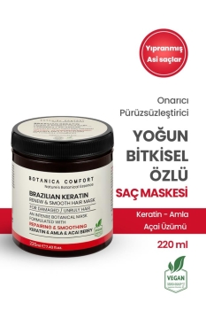 BOTANICA COMFORT - BOTANICA COMFORT İşlem Görmüş ve Yıpranmış Saçlar için Onarıcı Keratin ve Amla Yağı Özlü Saç Maskesi 220 ML