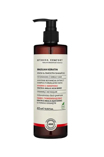 BOTANICA COMFORT İşlem Görmüş ve Yıpranmış Saçlar için Onarıcı Keratin ve Amla Yağı Özlü Şampuan 400 ML - Thumbnail