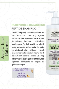 Mixup! Kepekli ve Yağlı Saçlar için Sebum Dengeleyici ProHair Peptit,Glikolik Asit Kompleksi Şampuan 400 Ml - Thumbnail