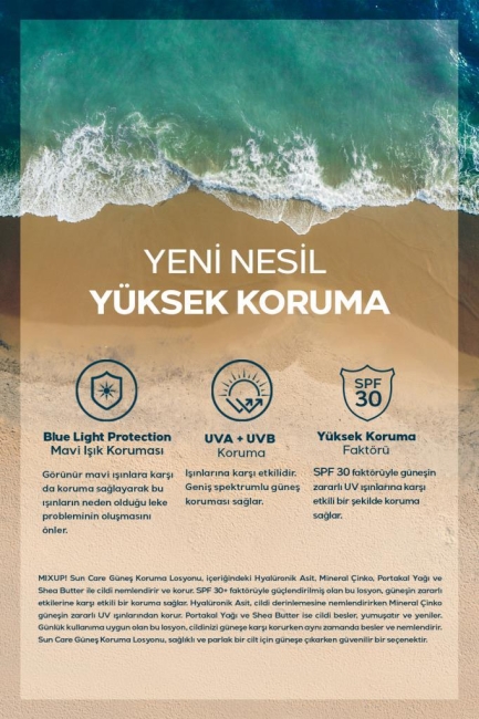 Leke Karşıtı Güneş Koruma Losyonu SPF 30+ Çinko ,Portakal Yağı ve Shea Butter İçerikli 200 ML