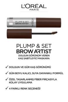 L'Oréal Paris Brow Artist Plump & Set Dolgun Görünüm Veren Kaş Sabitleyici Maskara - 108 Dark Brunette - Thumbnail