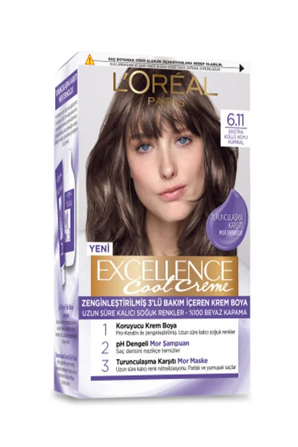 L’Oréal Paris Excellence Cool Creme Saç Boyası 6.11 Ekstra Küllü Koyu Kumral