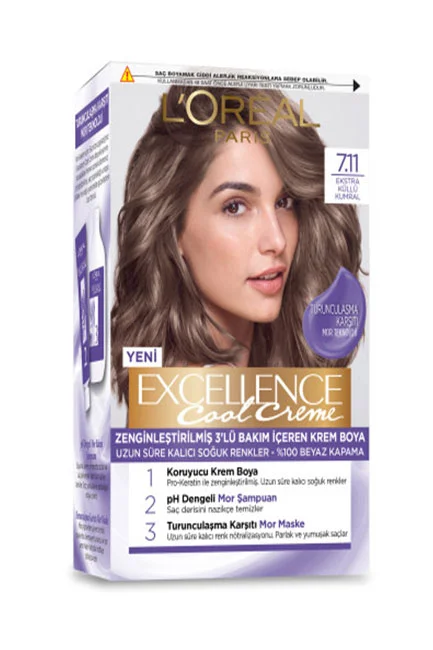 L’Oréal Paris Excellence Cool Creme Saç Boyası 7.11 Ekstra Küllü Kumral