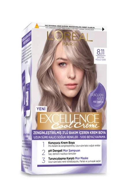 L’Oréal Paris Excellence Cool Creme Saç Boyası 8.11 Ekstra Küllü Sarı