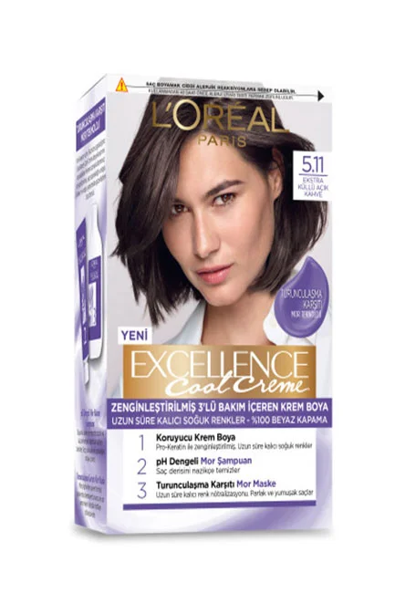 L’Oréal Paris Excellence Cool Creme Saç Boyası 5.11 Ekstra Küllü Açık Kahve