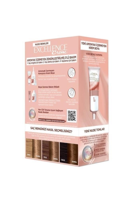 L’Oréal Paris Excellence Creme Nude Renkler Saç Boyası – 4U Nude Kahve