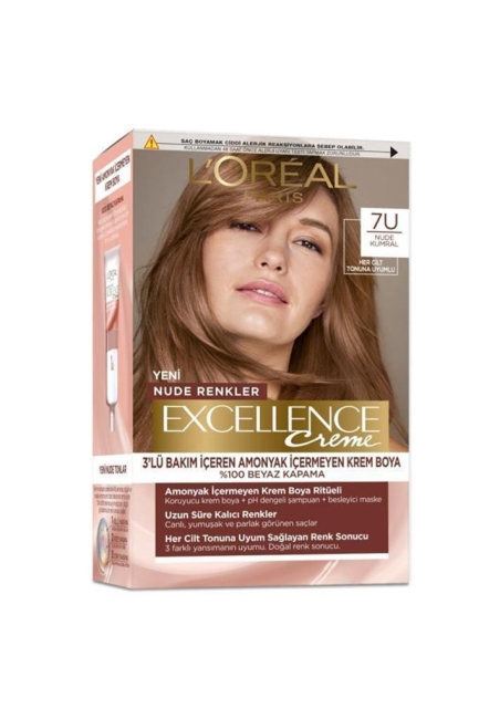 L’Oréal Paris Excellence Creme Nude Renkler Saç Boyası – 7U Nude Kumral