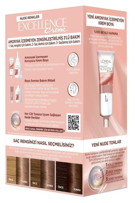 L’Oréal Paris Excellence Creme Nude Renkler Saç Boyası – 7U Nude Kumral