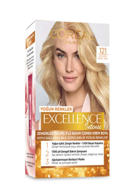 L'Oreal Paris - L'Oréal Paris Excellence Intense Saç Boyası 121 Çok Açık Buzul Sarı