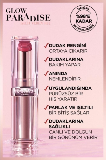 L'Oréal Paris Glow Paradise Balm-in-Lipstick - Işıltı Veren Ruj 191 Nude Heaven