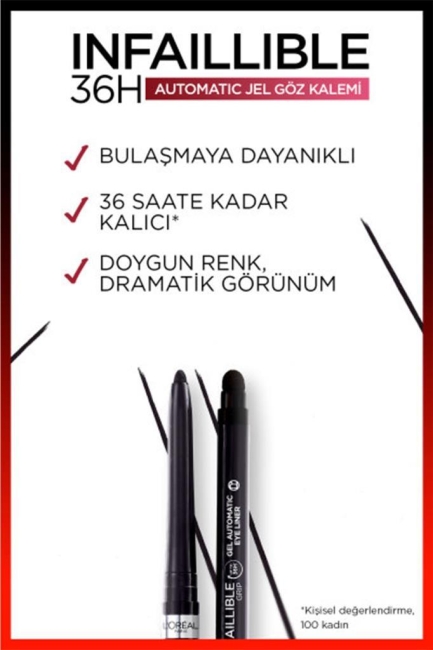 L'Oréal Paris Infaillable Automatic Jel Göz Kalemi - Yoğun Siyah