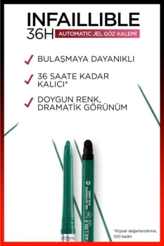 L'Oréal Paris Infaillible Automatic Jel Göz Kalemi - Zümrüt Yeşili - Thumbnail