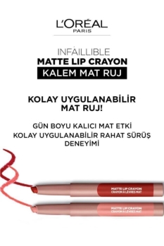 L'Oréal Paris Infaillible Matte Lip Crayon Kalem Mat Ruj - 102 Caramel Blondie - Thumbnail