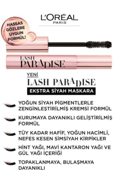 L'Oréal Paris Lash Paradise Intense Black Ekstra Siyah Maskara - Thumbnail