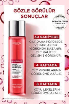 L'Oréal Paris Revitalift %5 Saf Glikolik Asit Peeling Etkili Tonik 180ml - Thumbnail