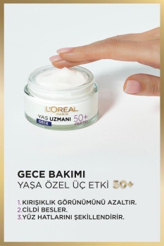 L'Oréal Paris Yaş Uzmanı 50+ Kırışıklık Karşıtı Yenileyici Gece Kremi 50ML - Thumbnail