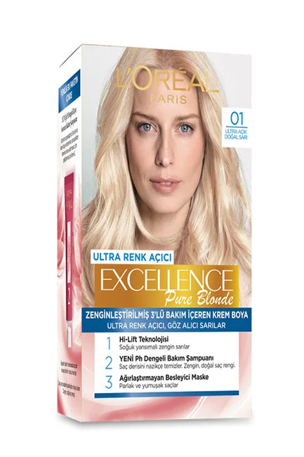 L'Oreal Paris Excellence Creme Saç Boyası 01 Ultra Açık Doğal Sarı