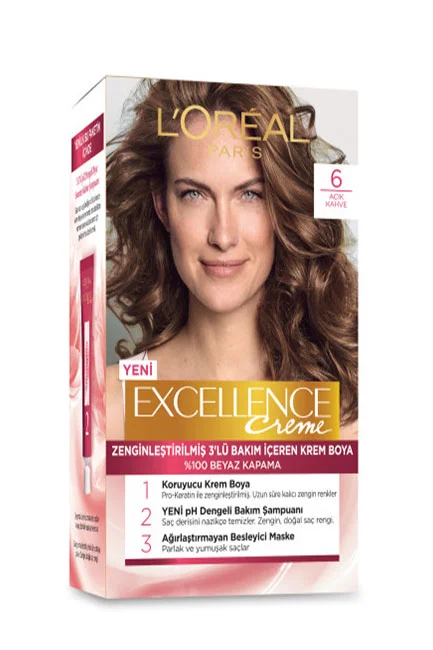 L'Oréal Paris - L'Oreal Paris Excellence Creme Saç Boyası 6 Açık Kahve