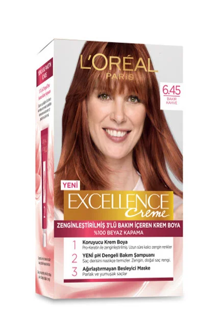 L'Oréal Paris - L'Oreal Paris Excellence Creme Saç Boyası 6.45 Bakır Kahve