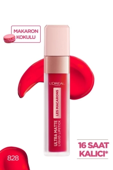 L'Oreal Paris Likit Mat Ruj - Les Macarons Ultra Matte Liquid Lipstick 828 Framboise Frenzy - Thumbnail