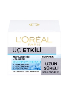 L'Oreal Paris Üç Etkili Ferahlık Sağlayan Yoğun Nemlendirici Krem 50 ml - Thumbnail