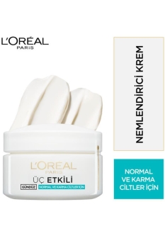 Loreal Paris Üç Etkili Normal ve Karma Ciltler için Günlük Bakım Kremi 50 ml - Thumbnail