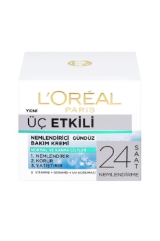 Loreal Paris Üç Etkili Normal ve Karma Ciltler için Günlük Bakım Kremi 50 ml - Thumbnail