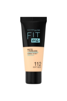 Maybelline Fit Me Matte+Poreless Fondöten - 112 Soft Beige - Thumbnail