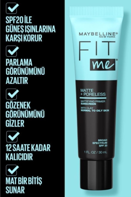 Maybelline New York Fit Me Matte & Poreless Matlaştırcı Makyaj Bazı