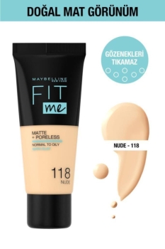 Maybelline New York - Maybelline New York Fit Me Matte+Poreless Fondöten - 118 Nude