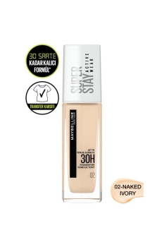 Maybelline New York - Maybelline New York Super Stay Active Wear 30H Fondöten 02 Naked Ivory