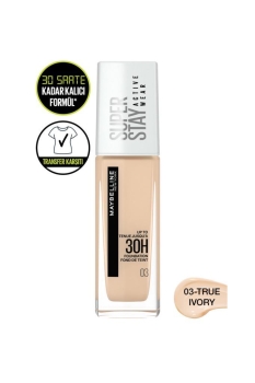 Maybelline New York - Maybelline New York Super Stay Active Wear 30H Fondöten 03 True Ivory