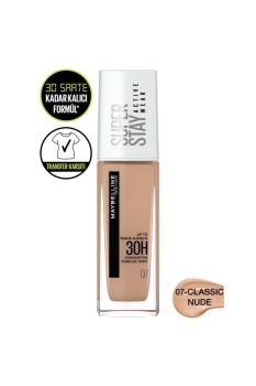 Maybelline New York Super Stay Active Wear 30H Fondöten 07 Classic Nude - Thumbnail