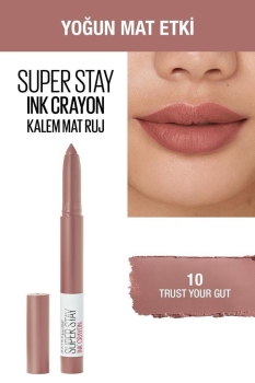 Maybelline New York Super Stay Ink Crayon Kalem Mat Ruj - 10 Trust Your Gut - Thumbnail