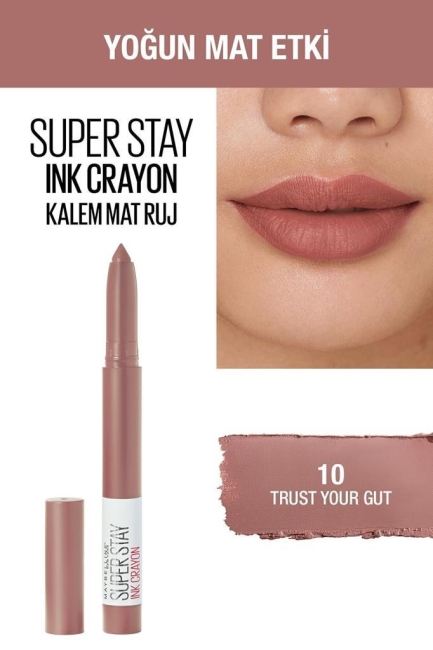 Maybelline New York Super Stay Ink Crayon Kalem Mat Ruj - 10 Trust Your Gut